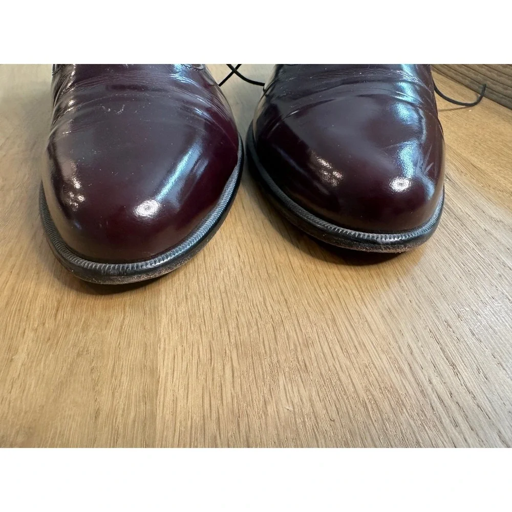 San Remo Mens Burgundy Leather Cap Toe Oxford Made in Italy Size 12‎ N